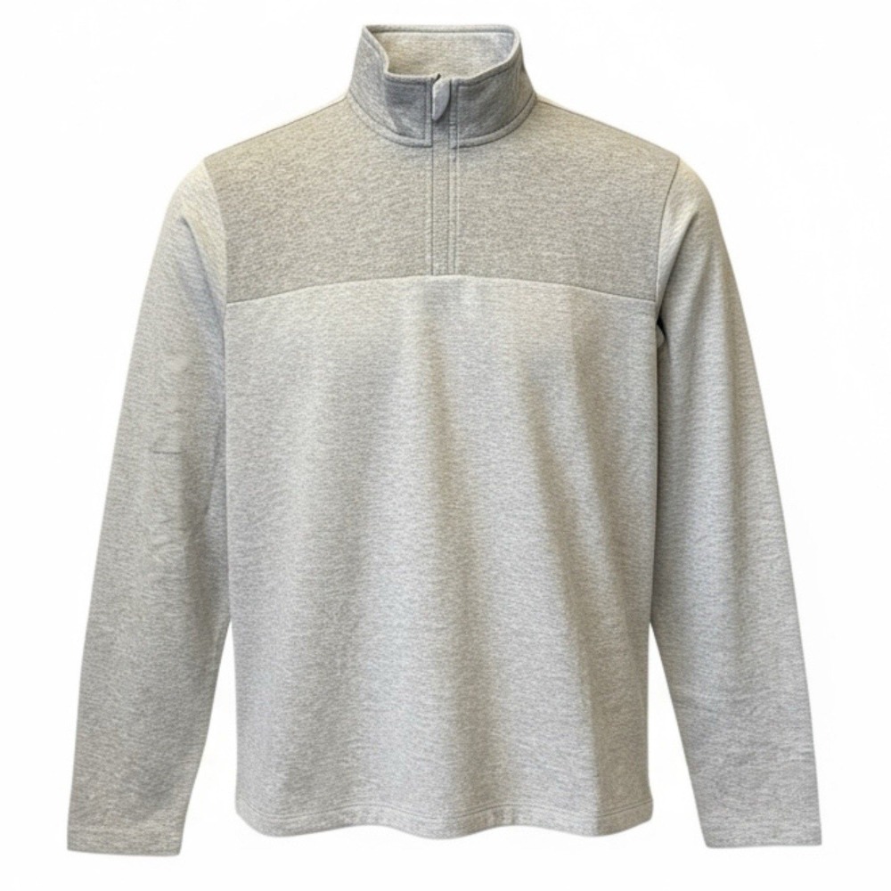 Calvin Klein Mens Quarter Zip Pullover Sweatshirt Heather Gray Size L